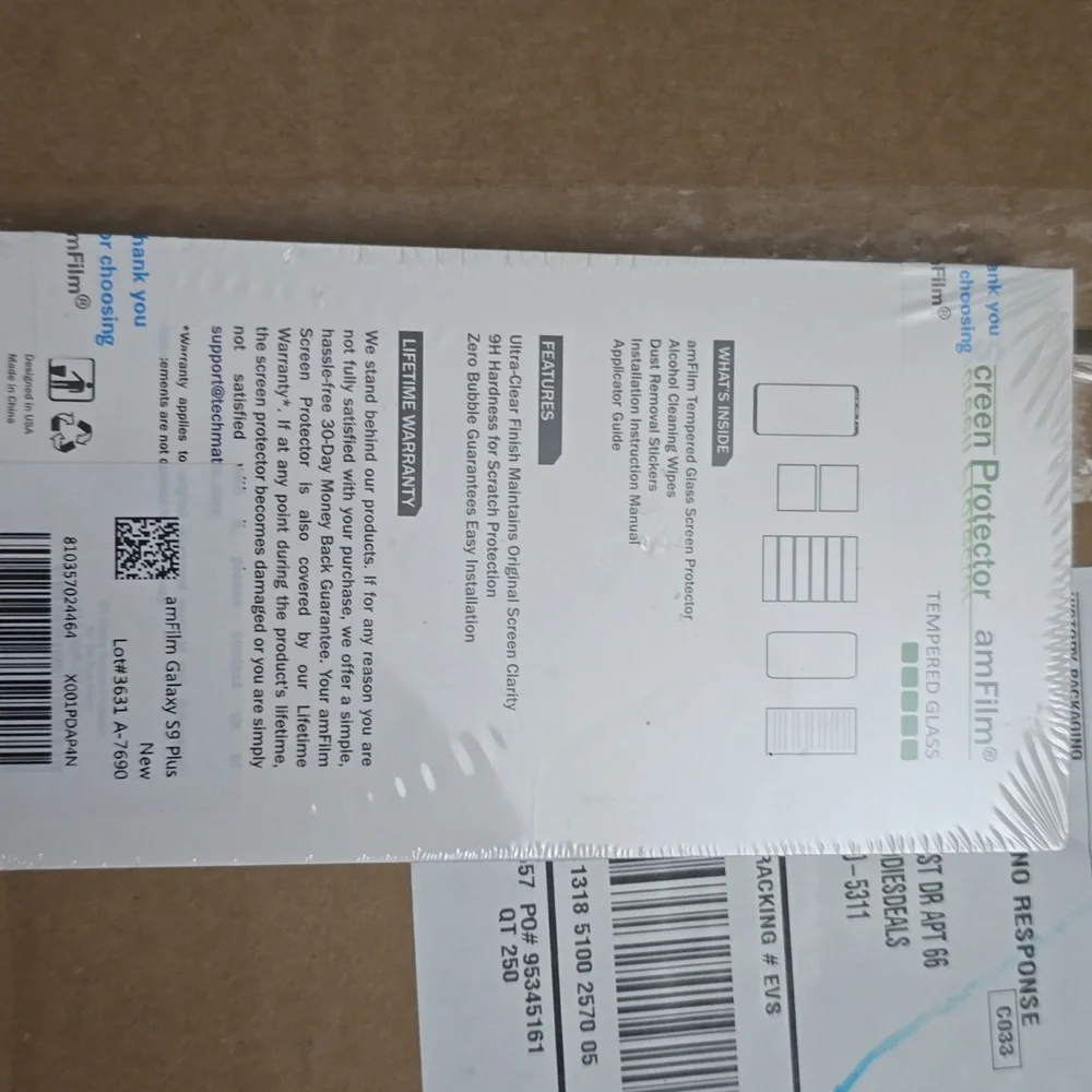 Tempered Glass Screen Protector for Samsung Galaxy S9 Plus - Clear